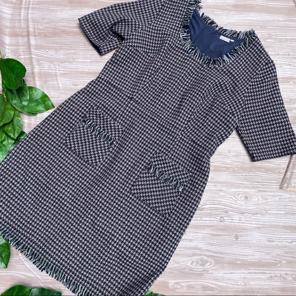 eShakti Tweed Twill Sheath Wiggle Wool Career Dress 1X 18W like new